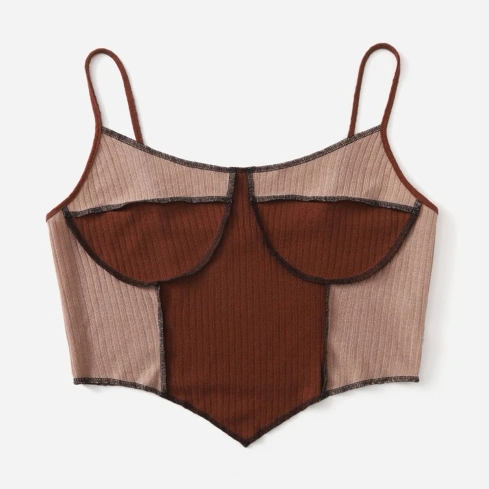 Color Block Asymmetrical Hem Cami Top